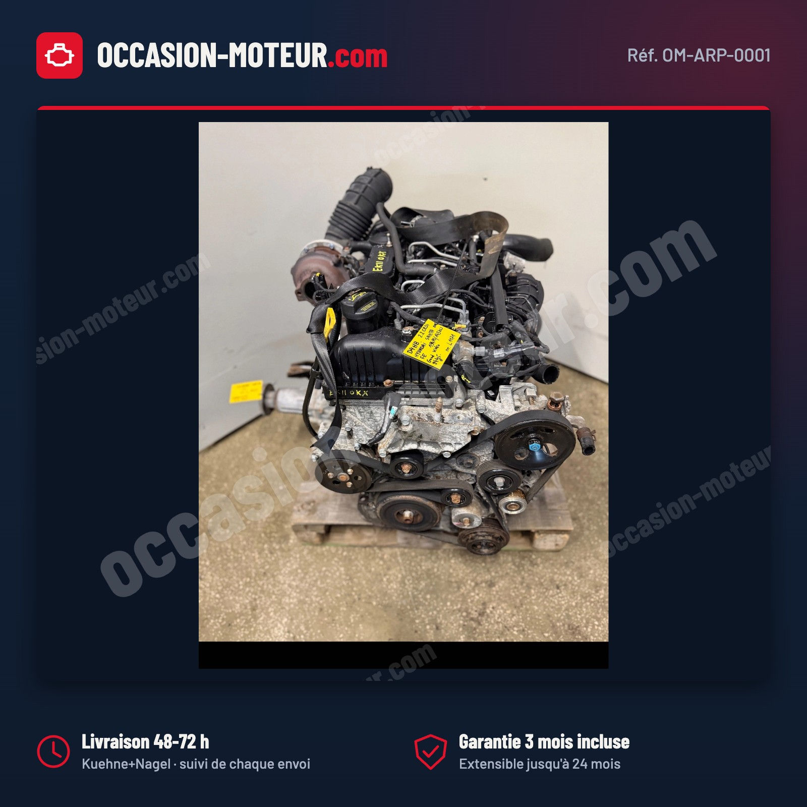 Moteur Hyundai Santa Fe III Kia Sorento 2.2 CRDi D4HB 194 ch 94 000 km