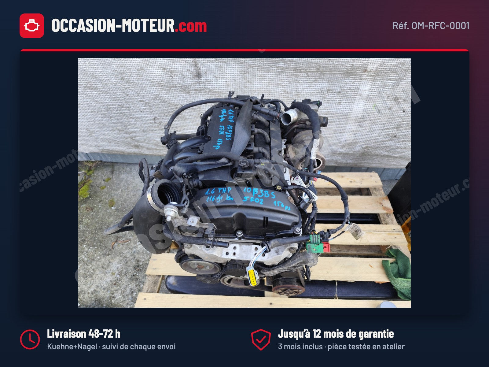 Moteur Peugeot 208 308 DS3 DS5 1.6 THP 156 ch 5F02 116 000 km