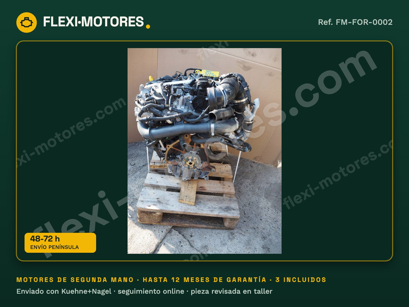 Motor VW Caddy IV 2.0 TDI DFSB 2017 79 500 km sin alternador