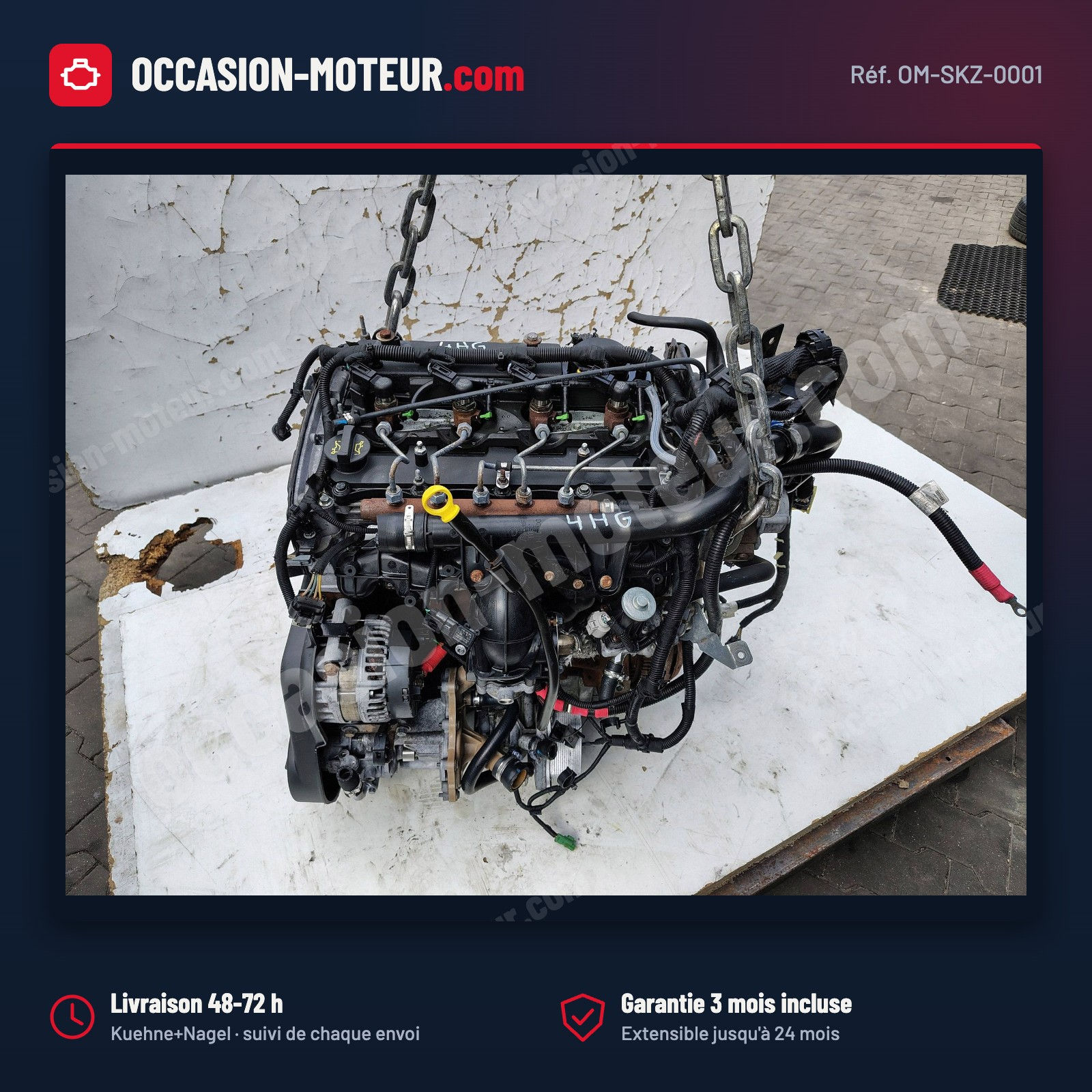 Moteur Citroën Jumper II 2.2 HDi 110 ch 4HG Euro 5 2013 126 000 km avec clim