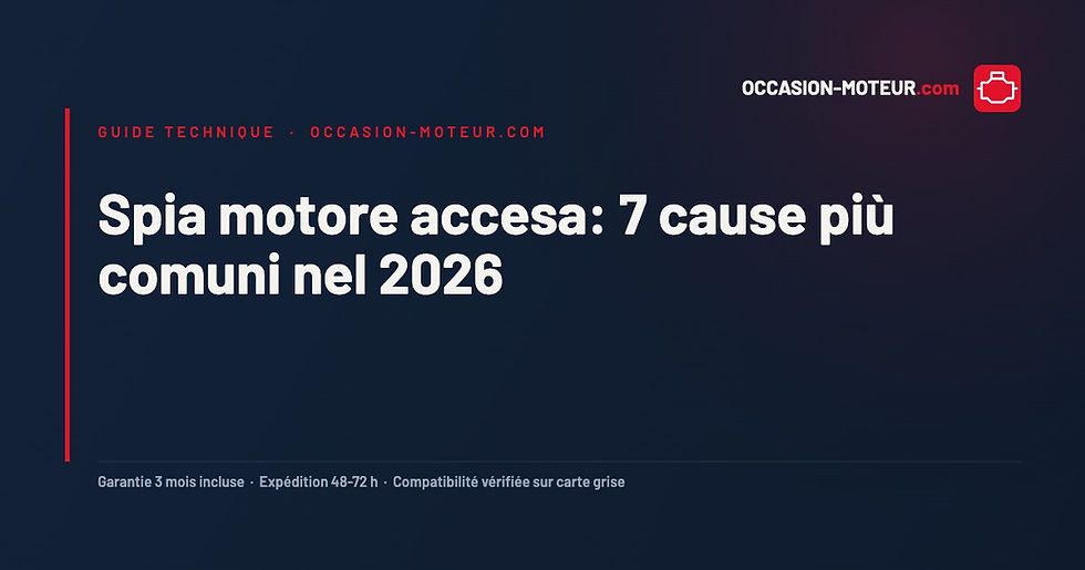 Spia motore accesa: 7 cause più comuni nel 2026