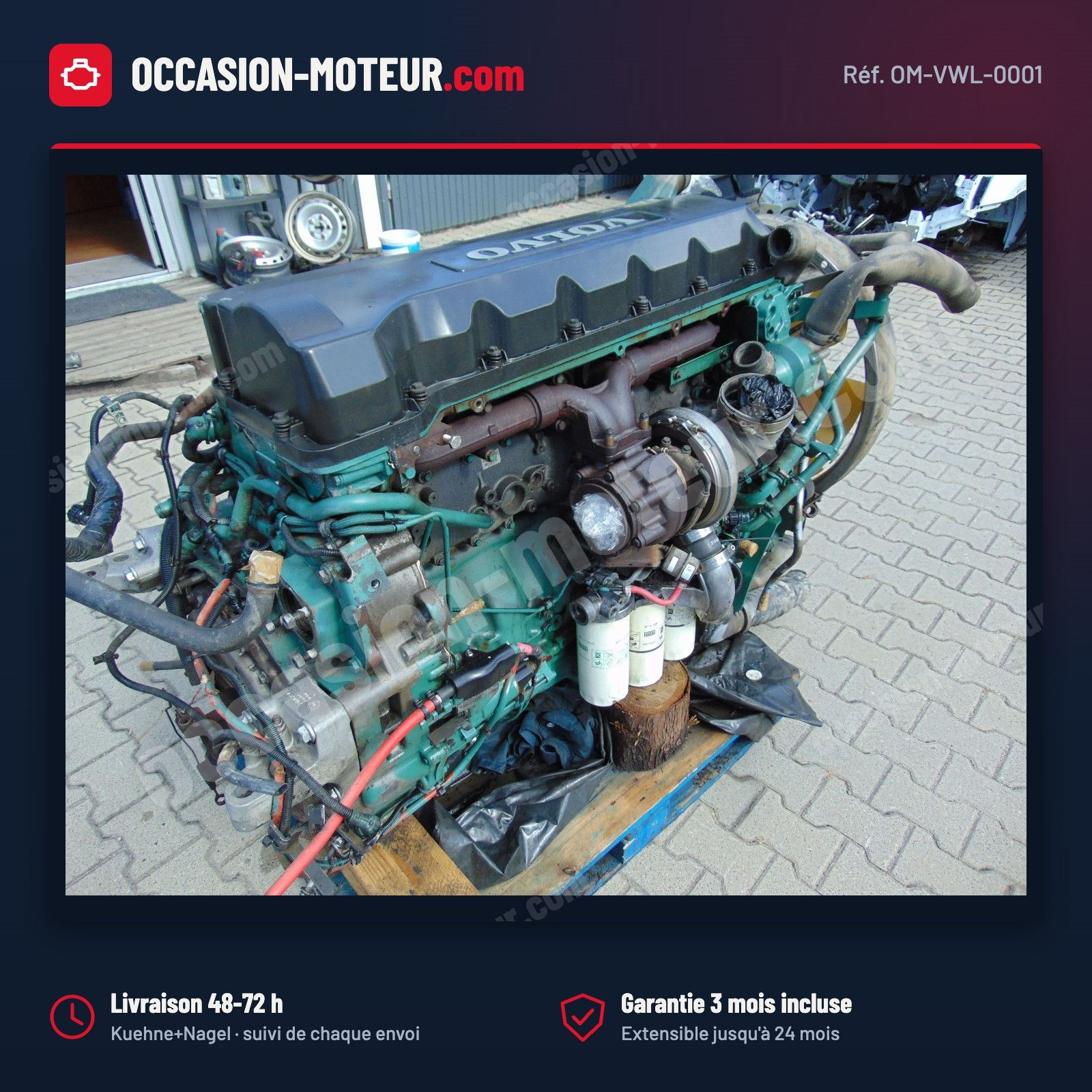 Moteur PL Volvo FM FH D11C410 Euro 5 410 ch 2012 320 000 km