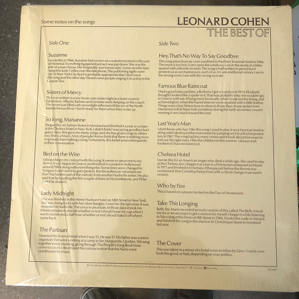 Thumbnail: Leonard Cohen The Best of Vinyl LP Shrink Wrap