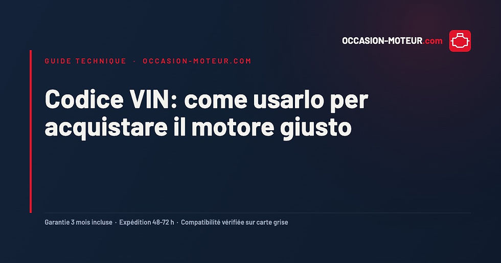 Codice VIN: come usarlo per acquistare il motore giusto