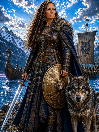 Shield Maiden, Sword, Fenrir.png