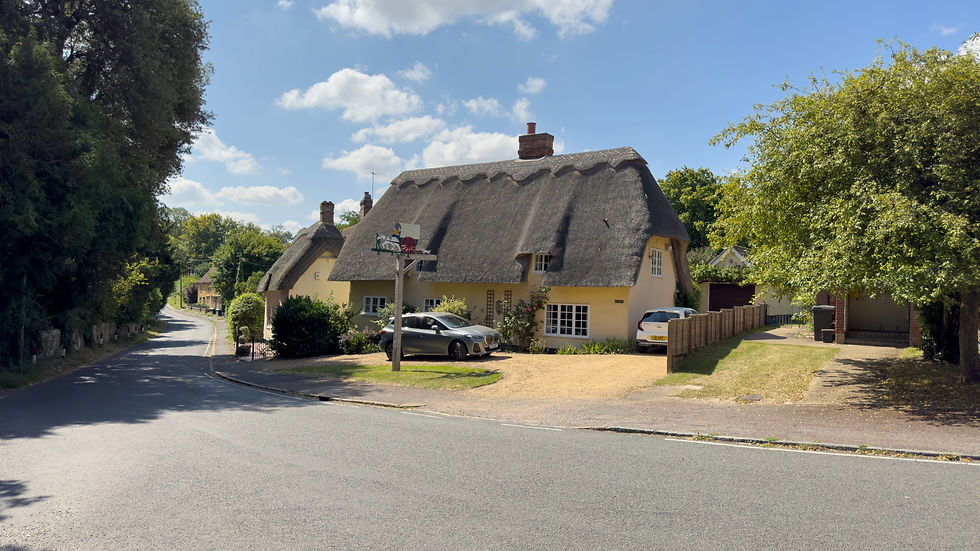 This cottage in Elmdon was formerly a pub named The Carrier. Original pub sign still standing