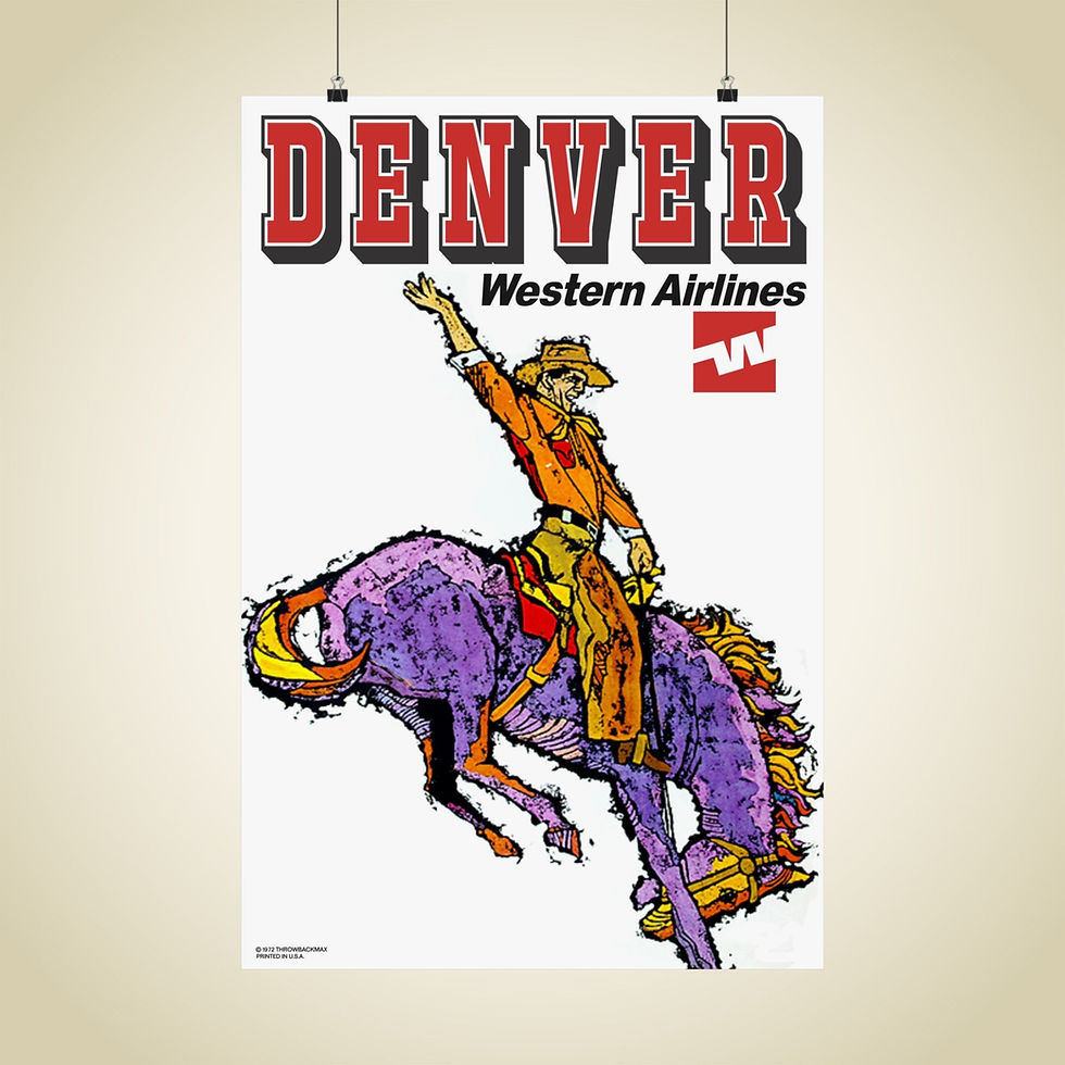 Western Denver 1972 Matte Aviation Poster 