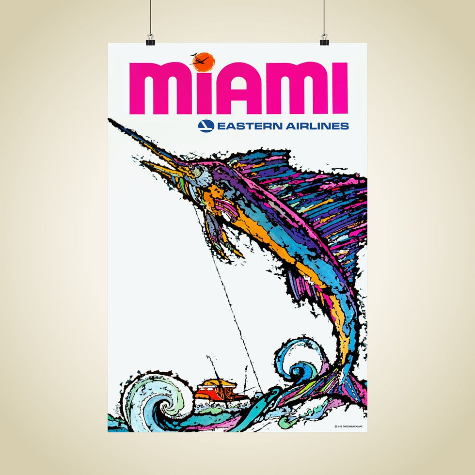 Eastern Miami 1972 Matte Aviation Poster 