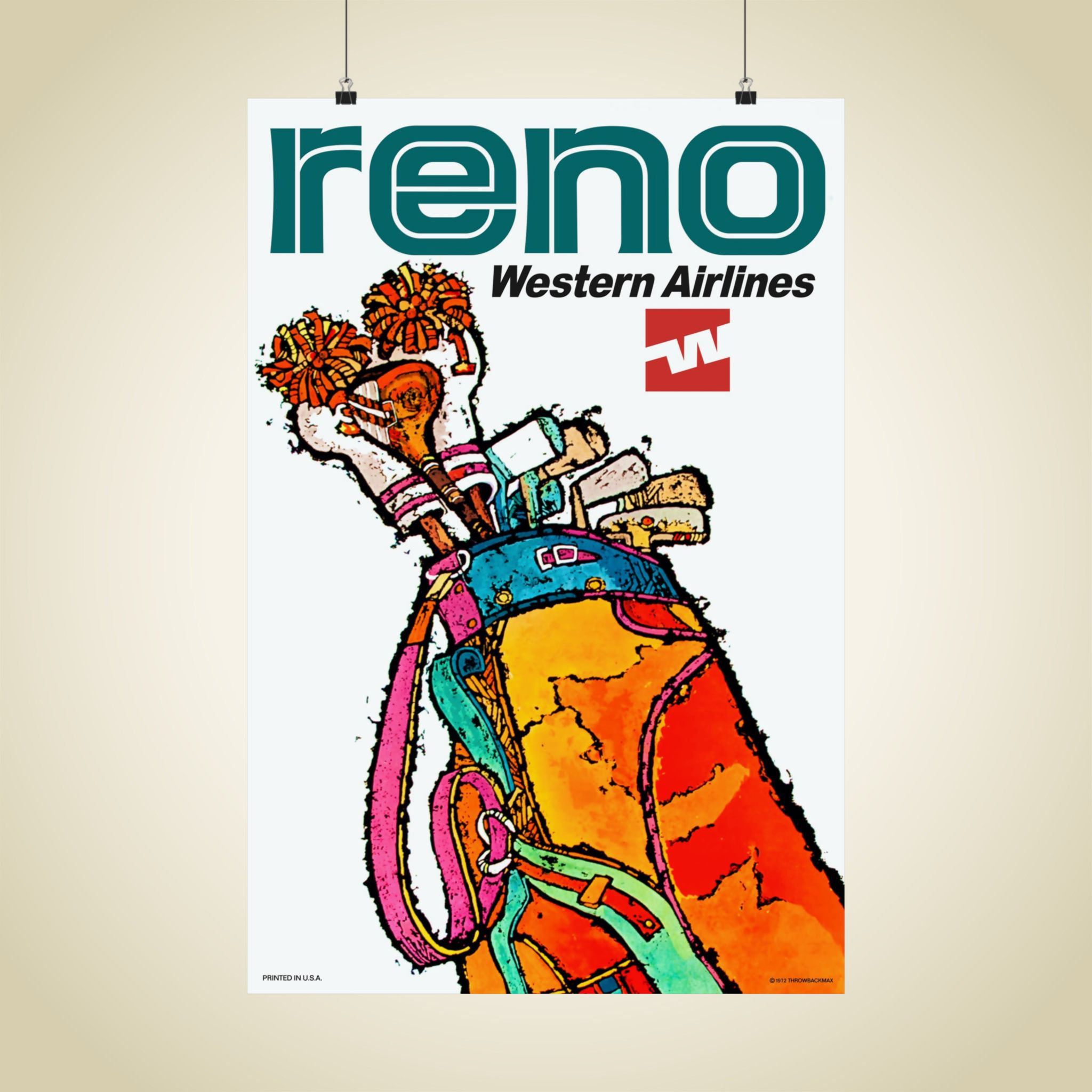 Western Reno 1972 Matte Aviation Poster 