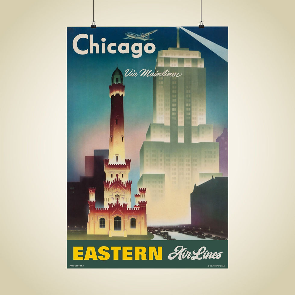 Eastern Chicago 1935 Matte Aviation Poster 