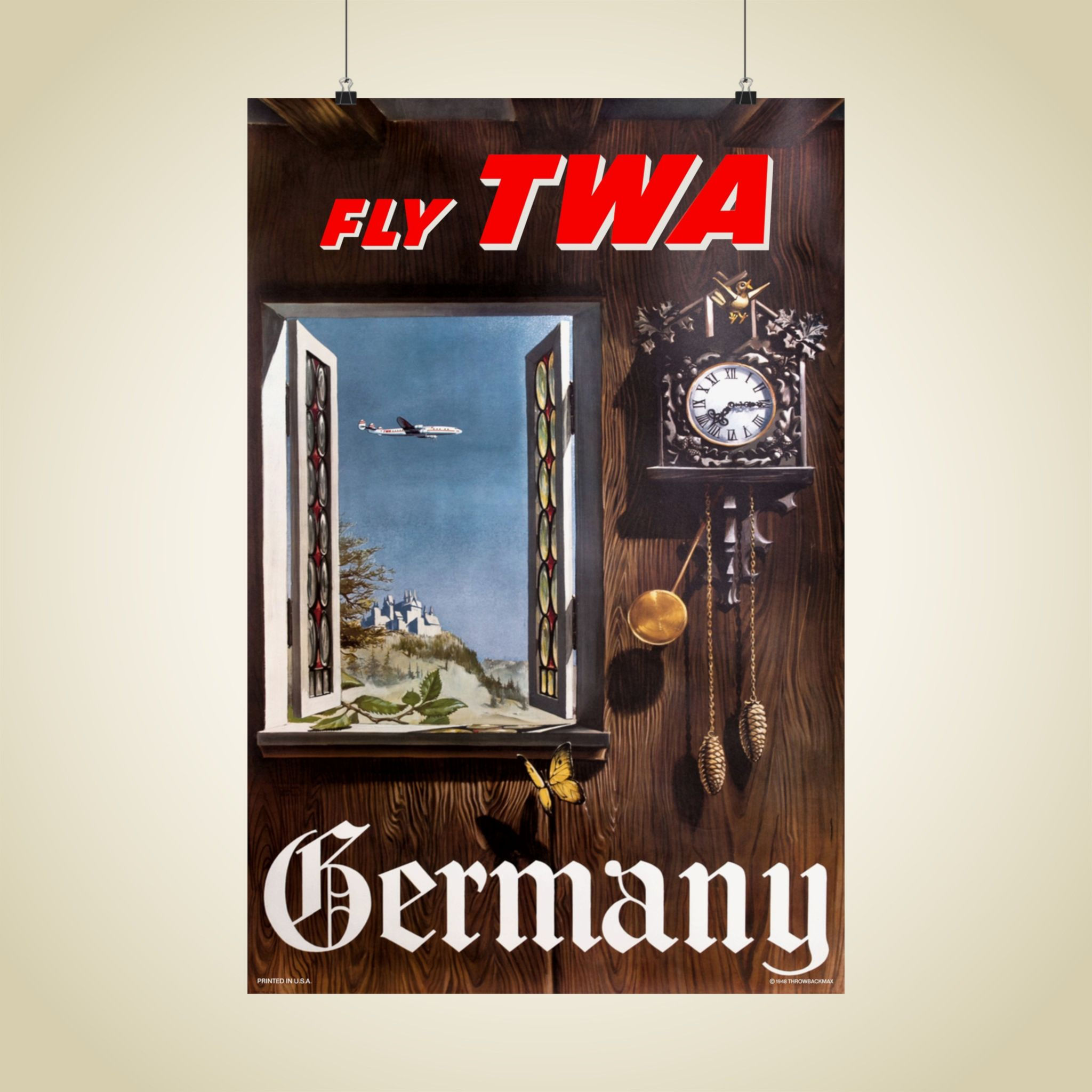 TWA Germany 1948 Matte Aviation Poster 