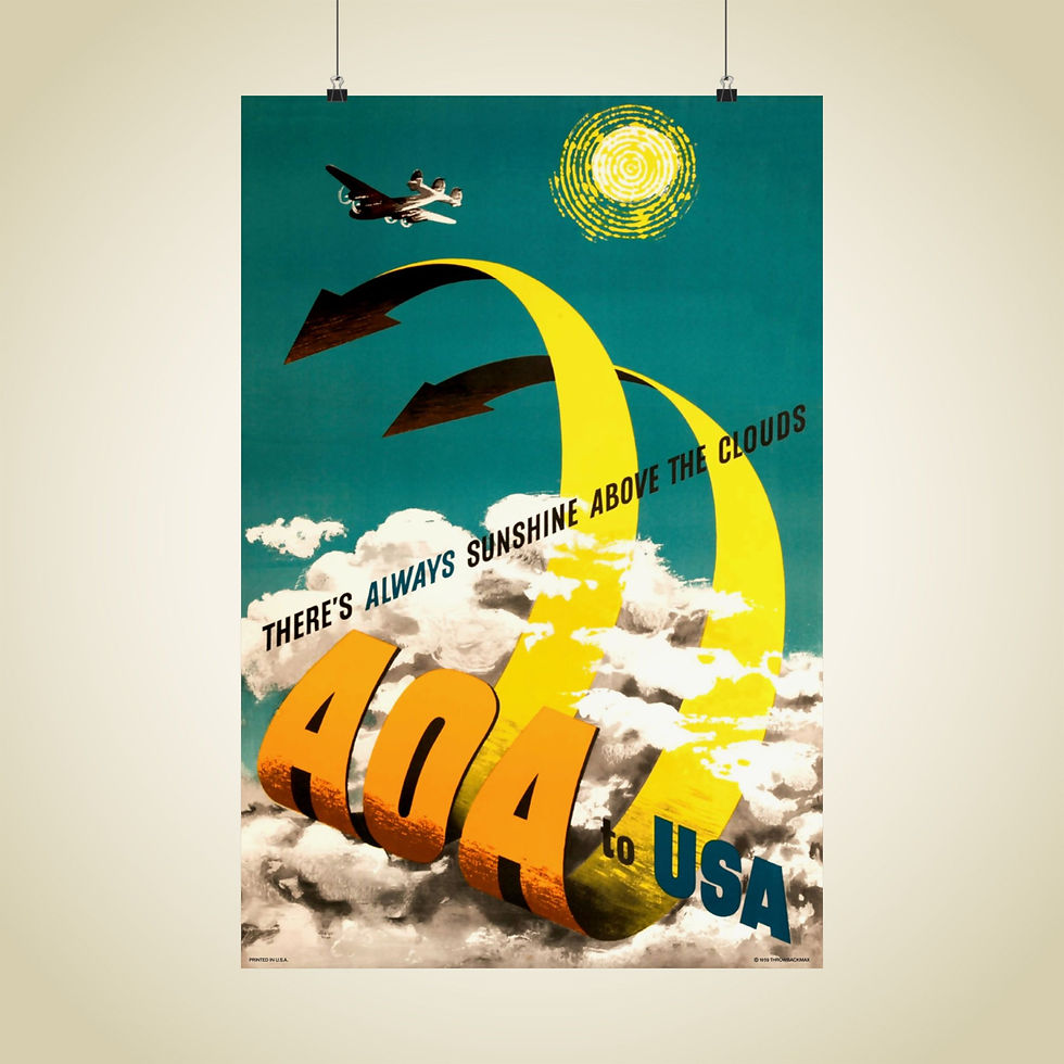 AOA to USA 1959 Matte Aviation Poster 