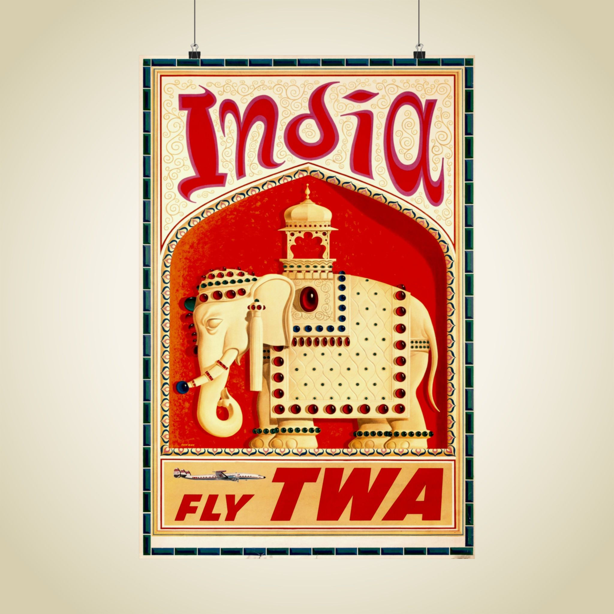 TWA India Matte Aviation Poster