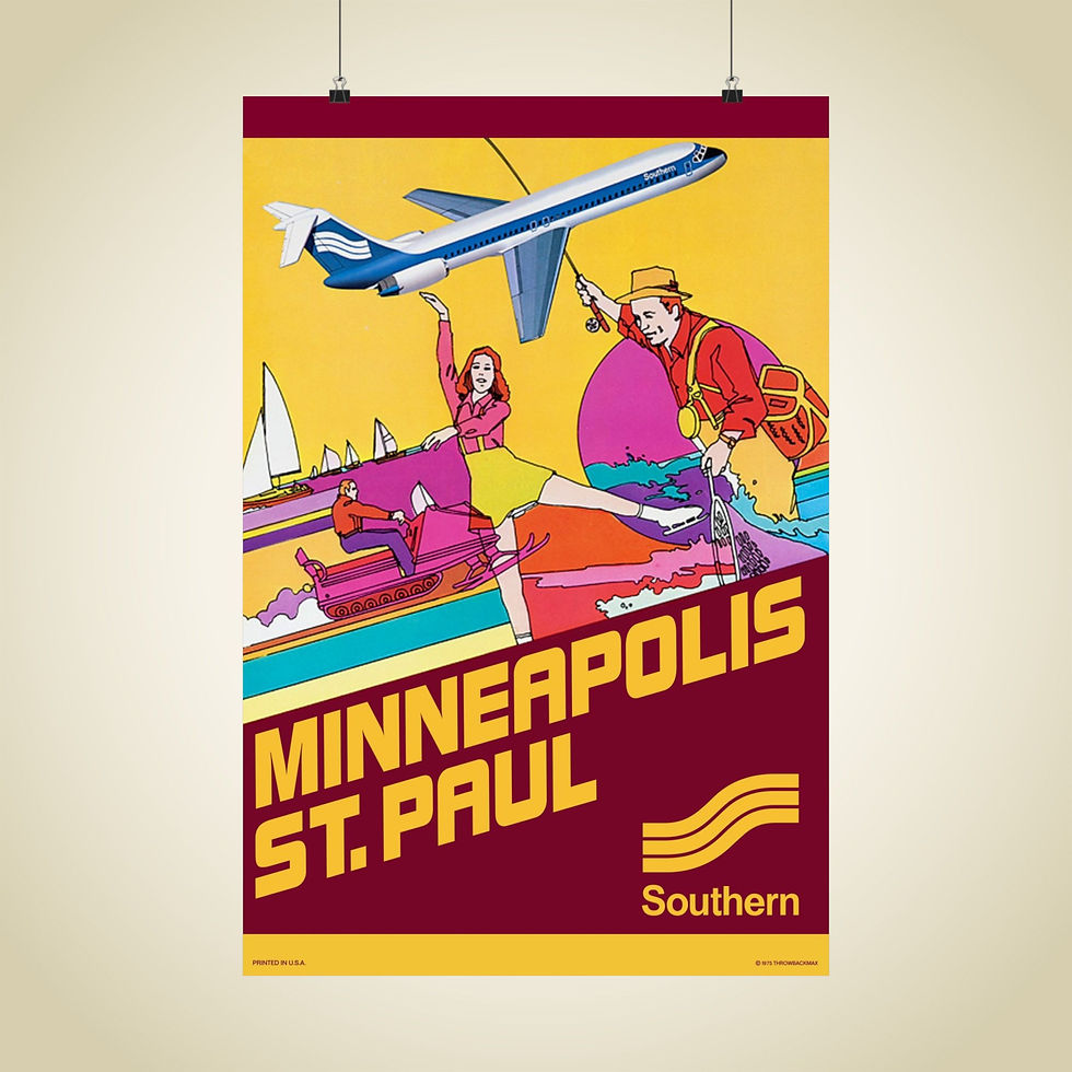 Southern Twin Cities Matte Aviation Poster