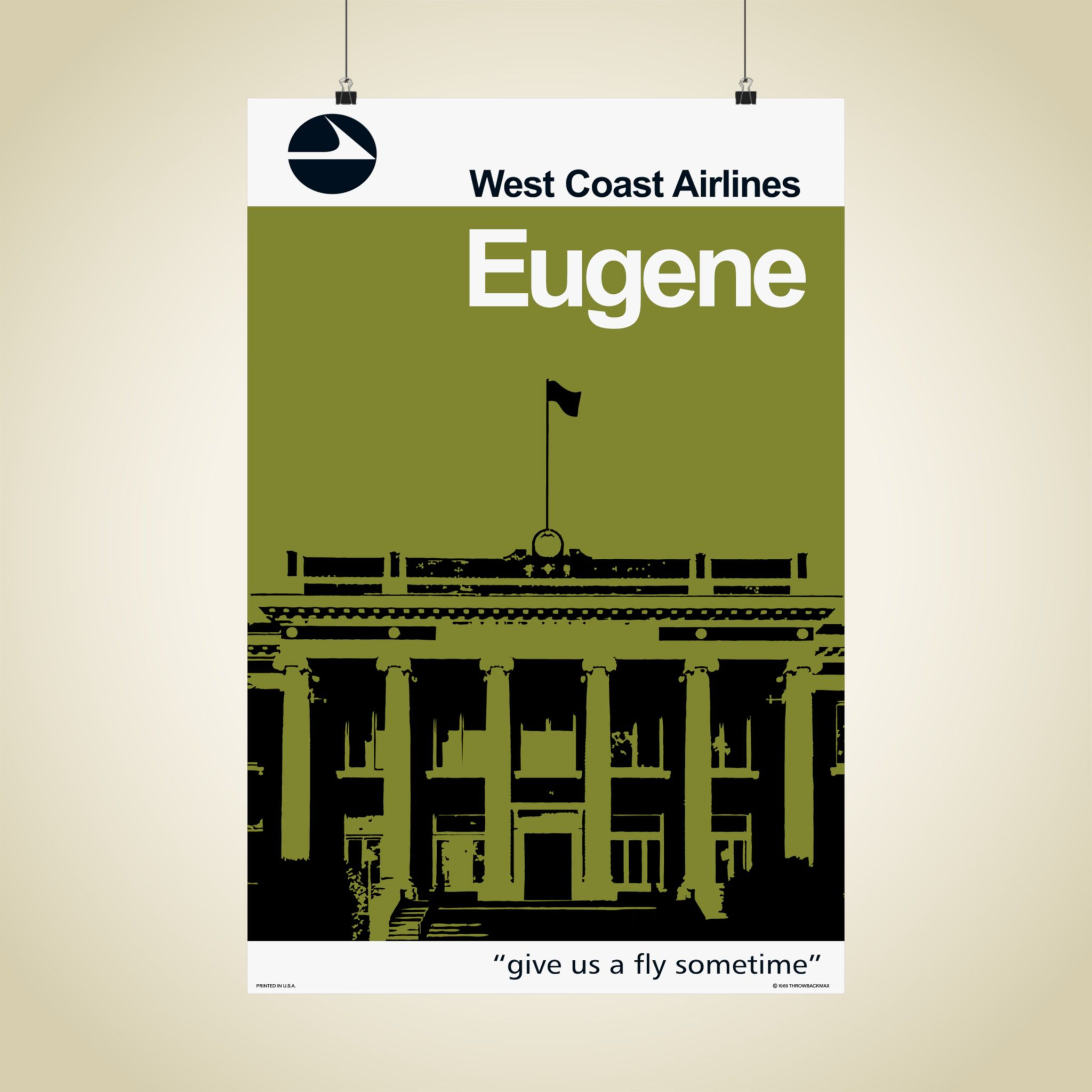 WCA Eugene 1969 Matte Aviation Poster 