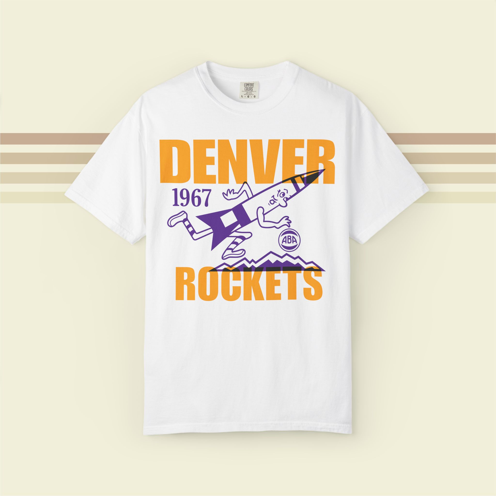 Denver Rockets Offset Basketball T-Shirt