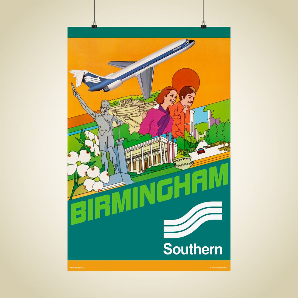 Southern Birmingham Matte Aviation Poster 