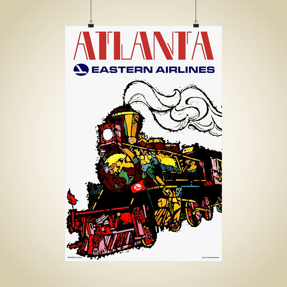 Eastern Atlanta 1972 Matte Aviation Poster 