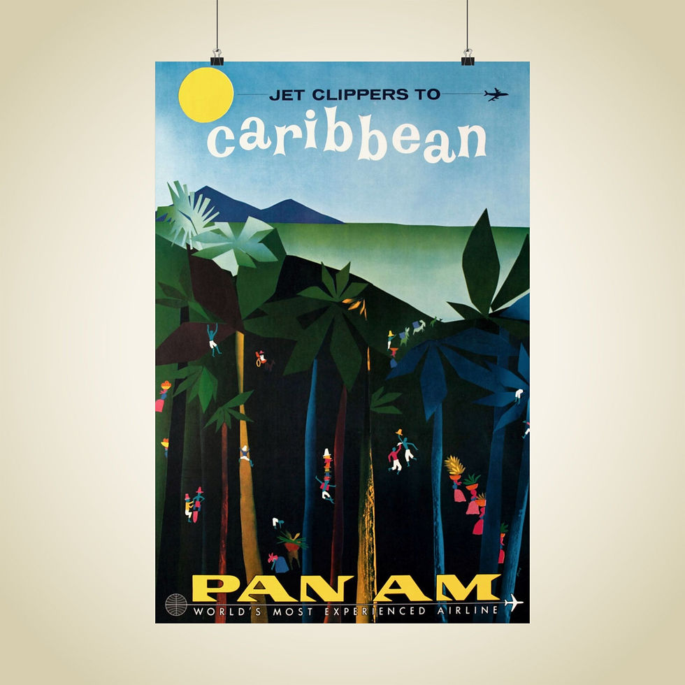 PAA Caribbean 1959 Matte Aviation Poster 