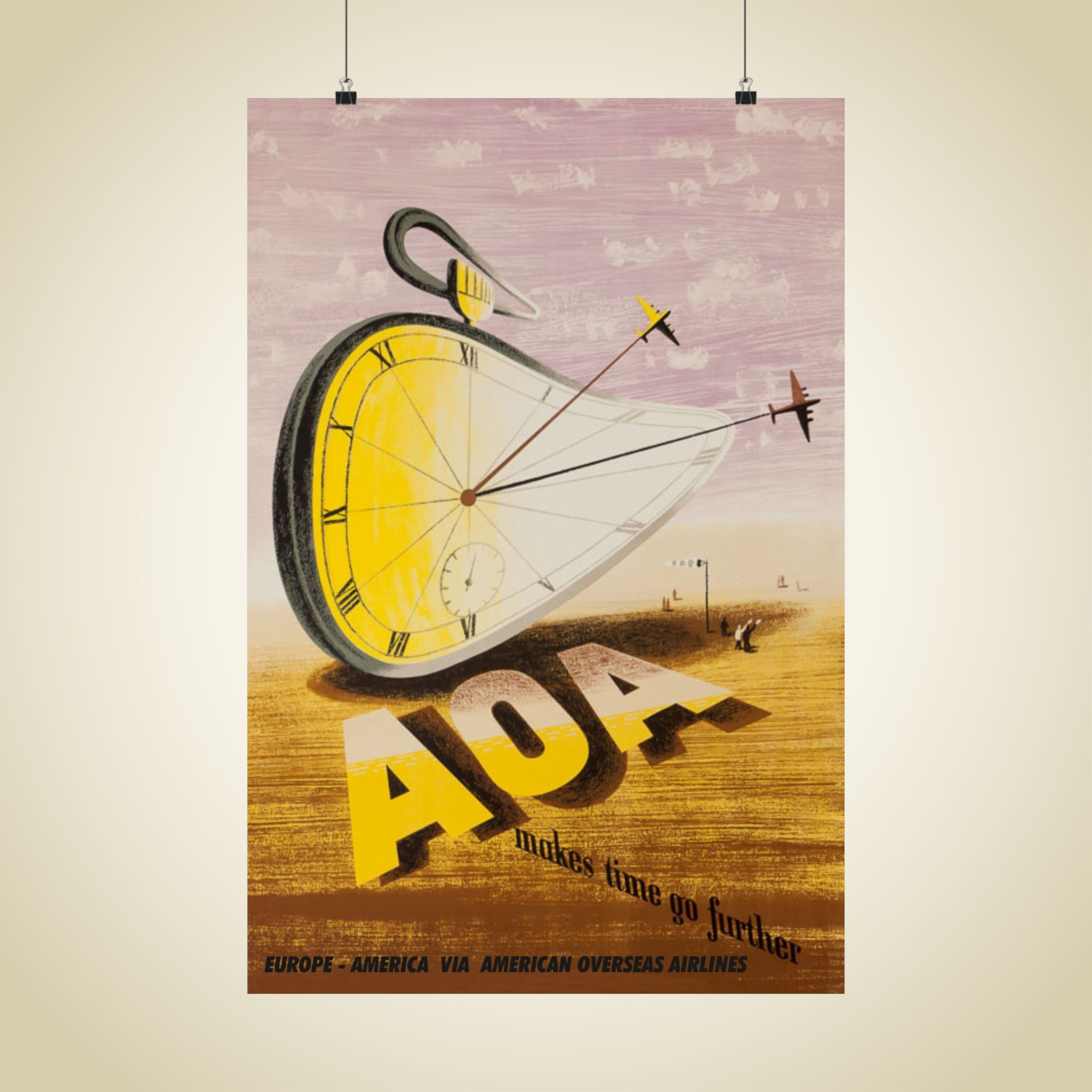 AOA Clock Matte Aviation Poster 