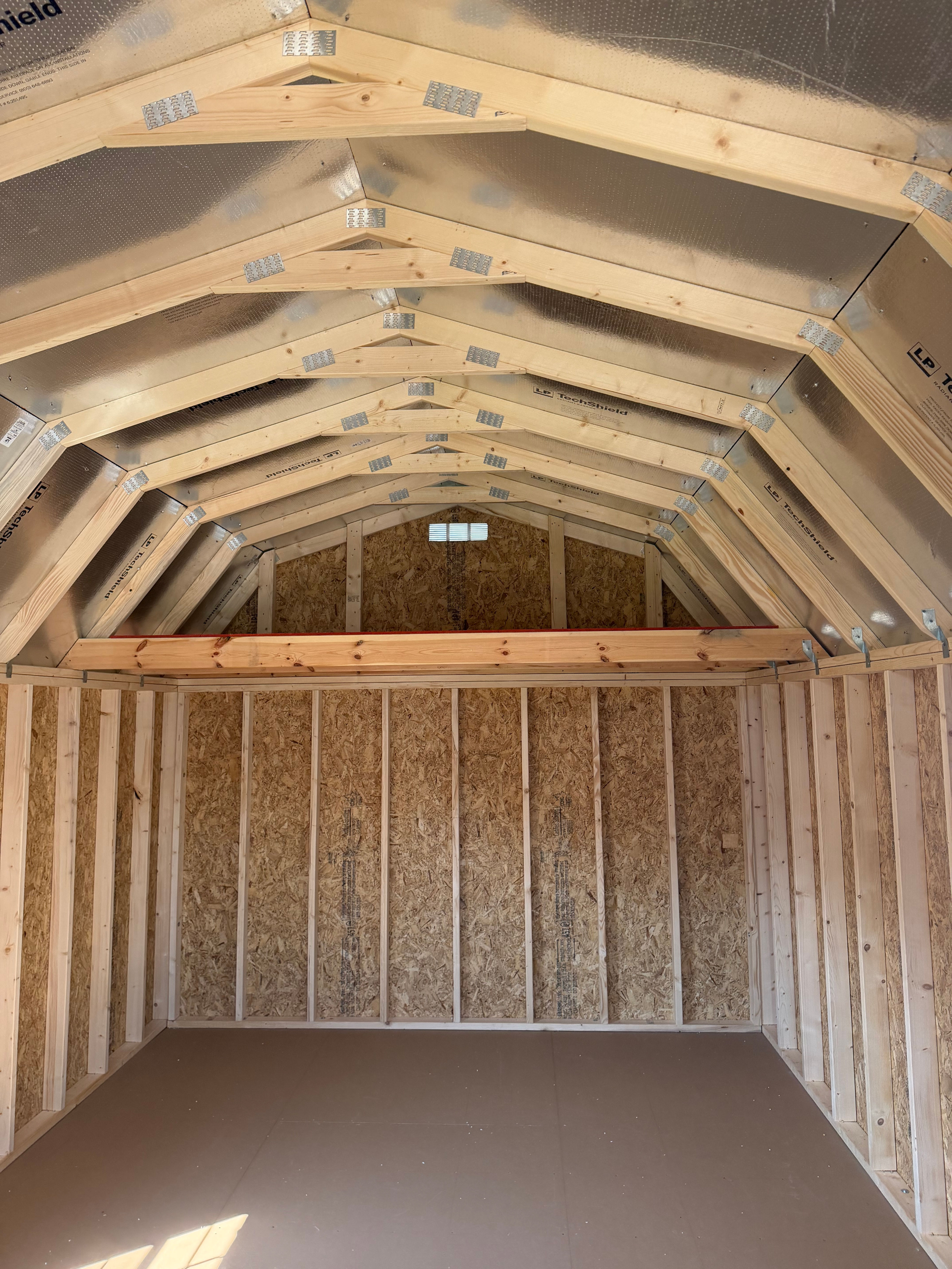 12'x24' Barn Lofted Cabin Black Roof, Ronks Gray Siding, White trim