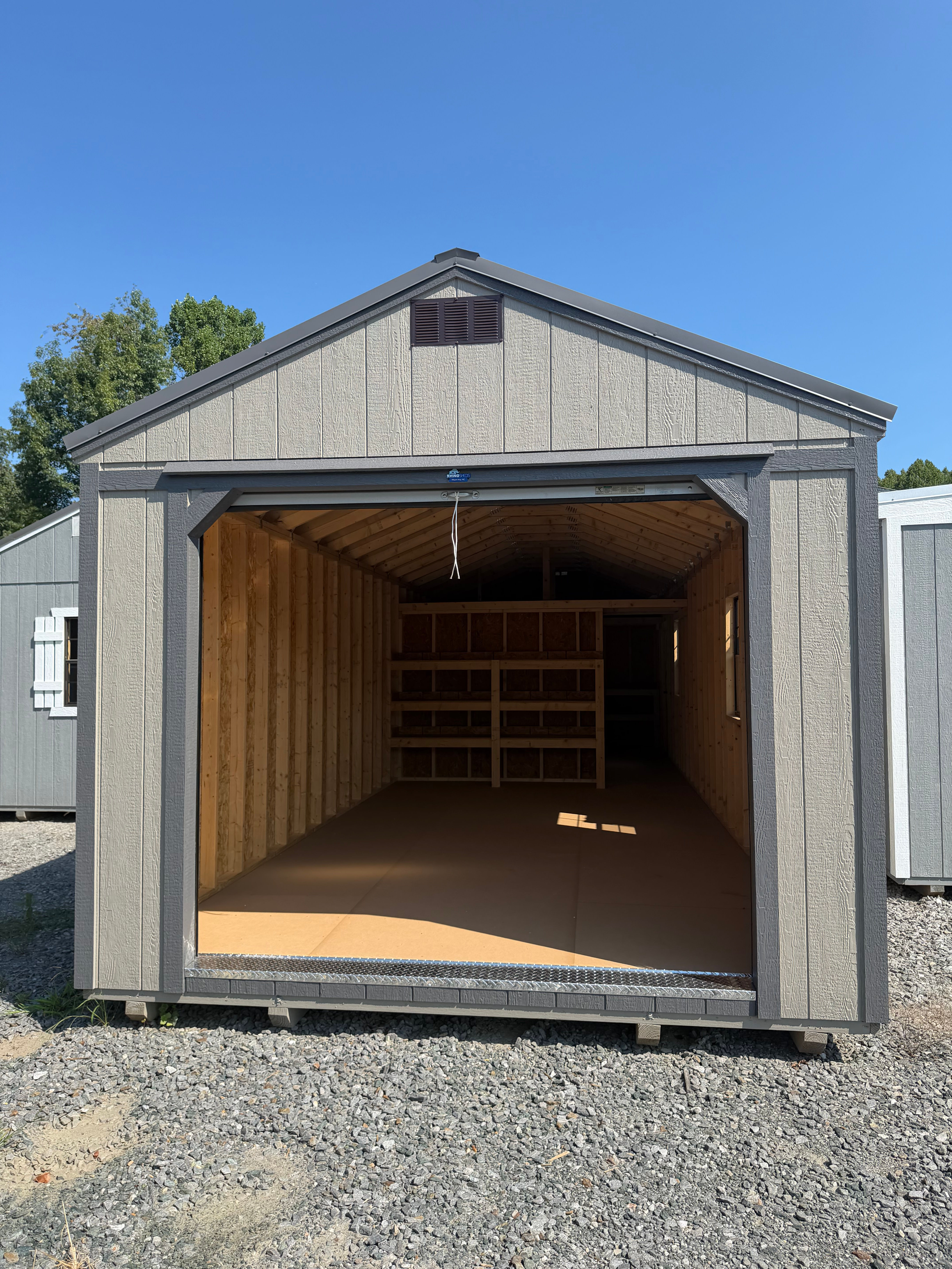 12'x36' A-Frame Utility Charcoal Roof, Clay Siding, Charcoal Trim
