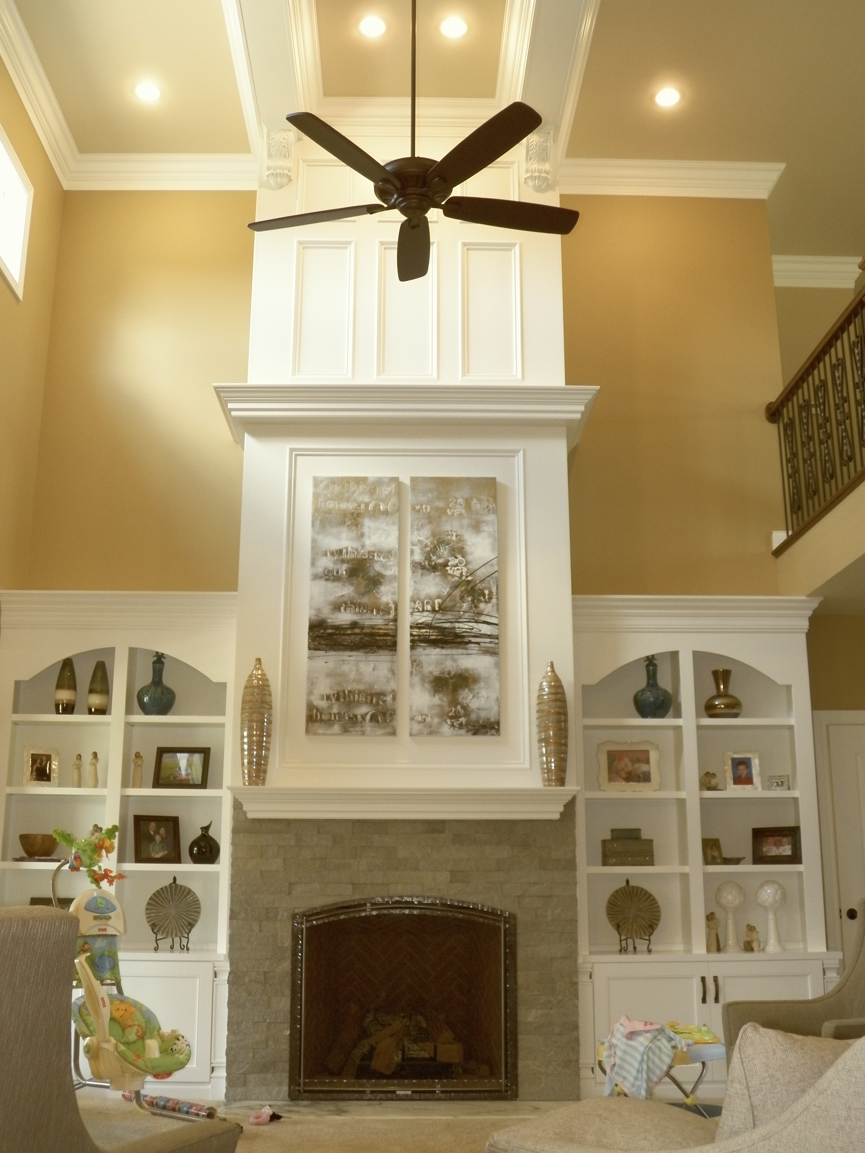 Bookcase & Fireplace Mantel