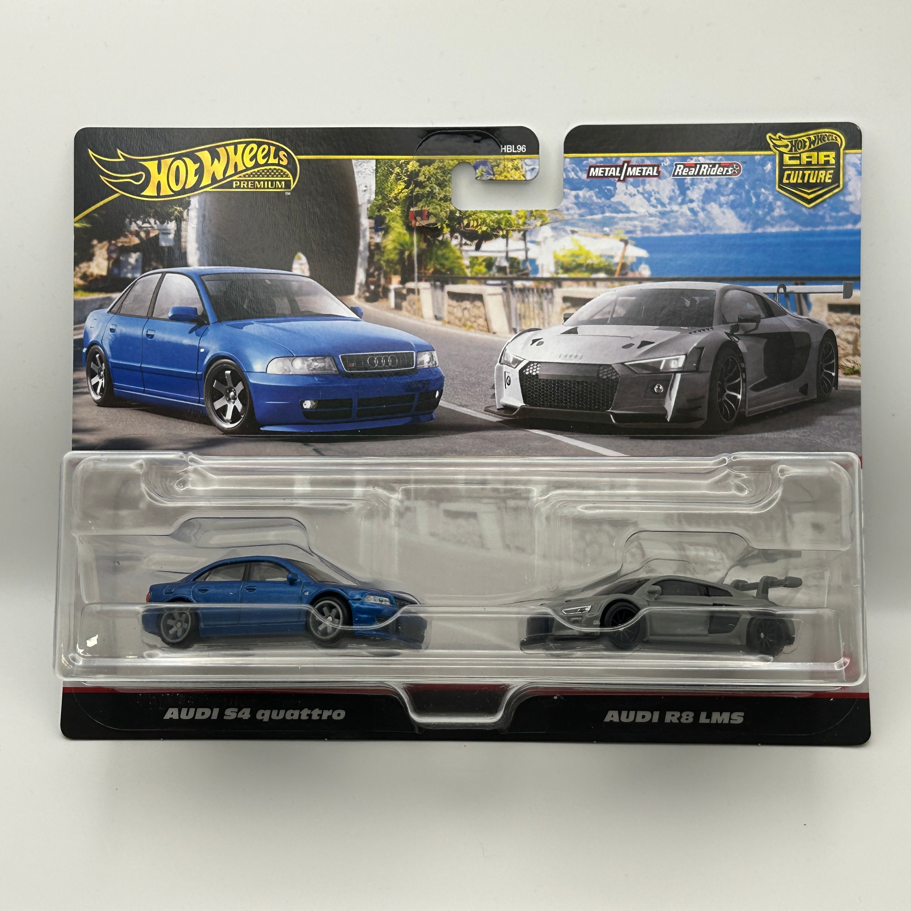 Hot Wheels Premium Car Culture 2-Pack Audi S4 quattro & Audi R8 LMS 1:64 scale Diecast model cars