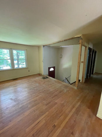 Living space prior to home renovation and interior improvements
