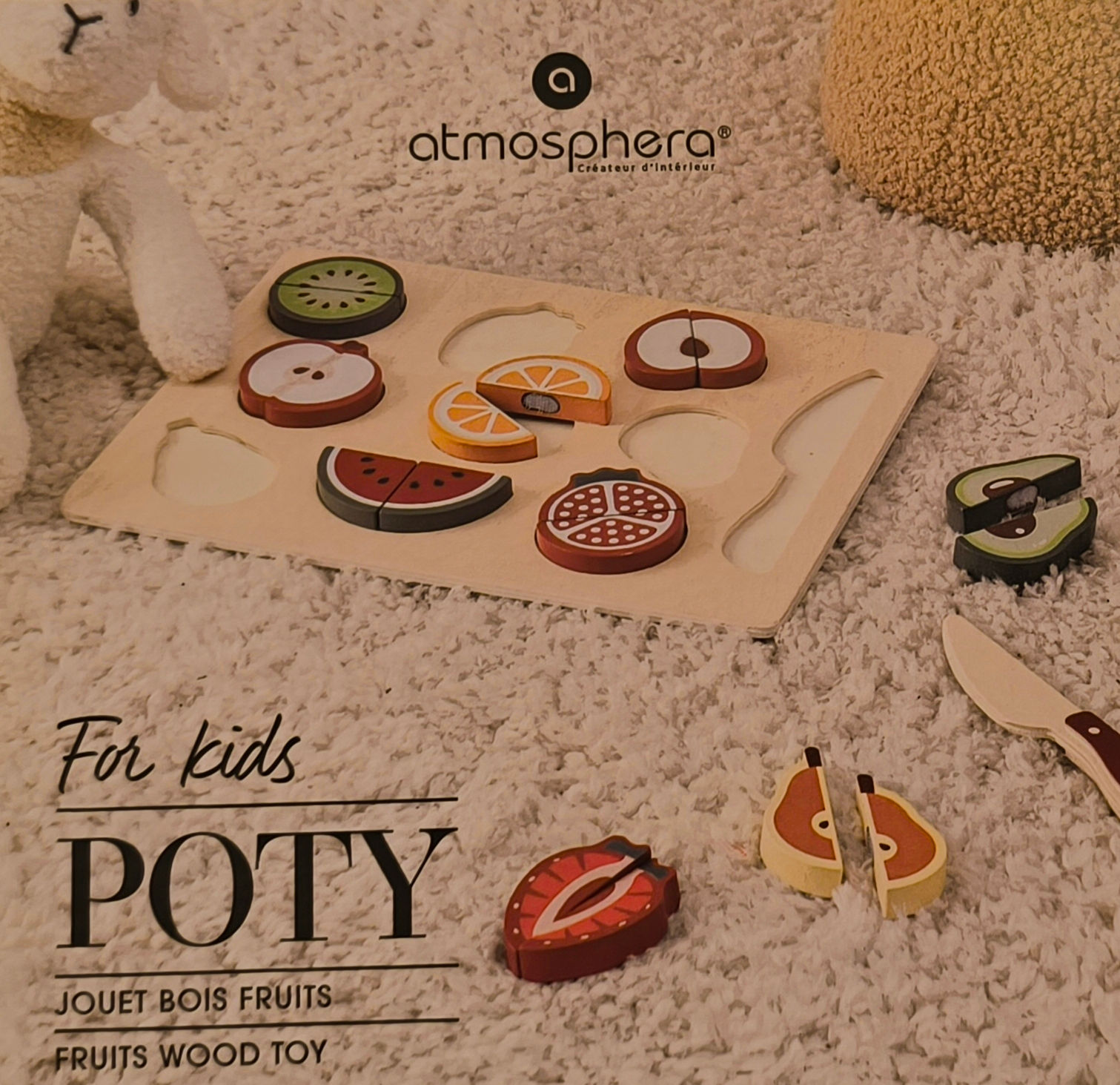 Jeux en bois - planche à découper fruits