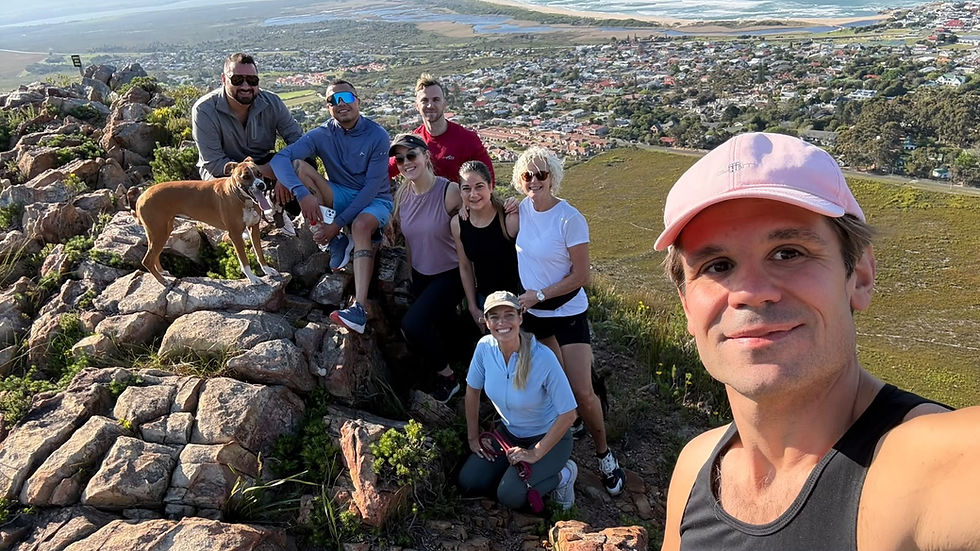 Morning hike group on Jean's Hill above Kleinmond