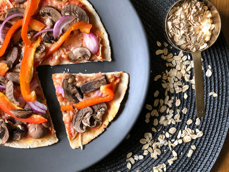 PIZZA VEGANA CON HARINA DE AVENA