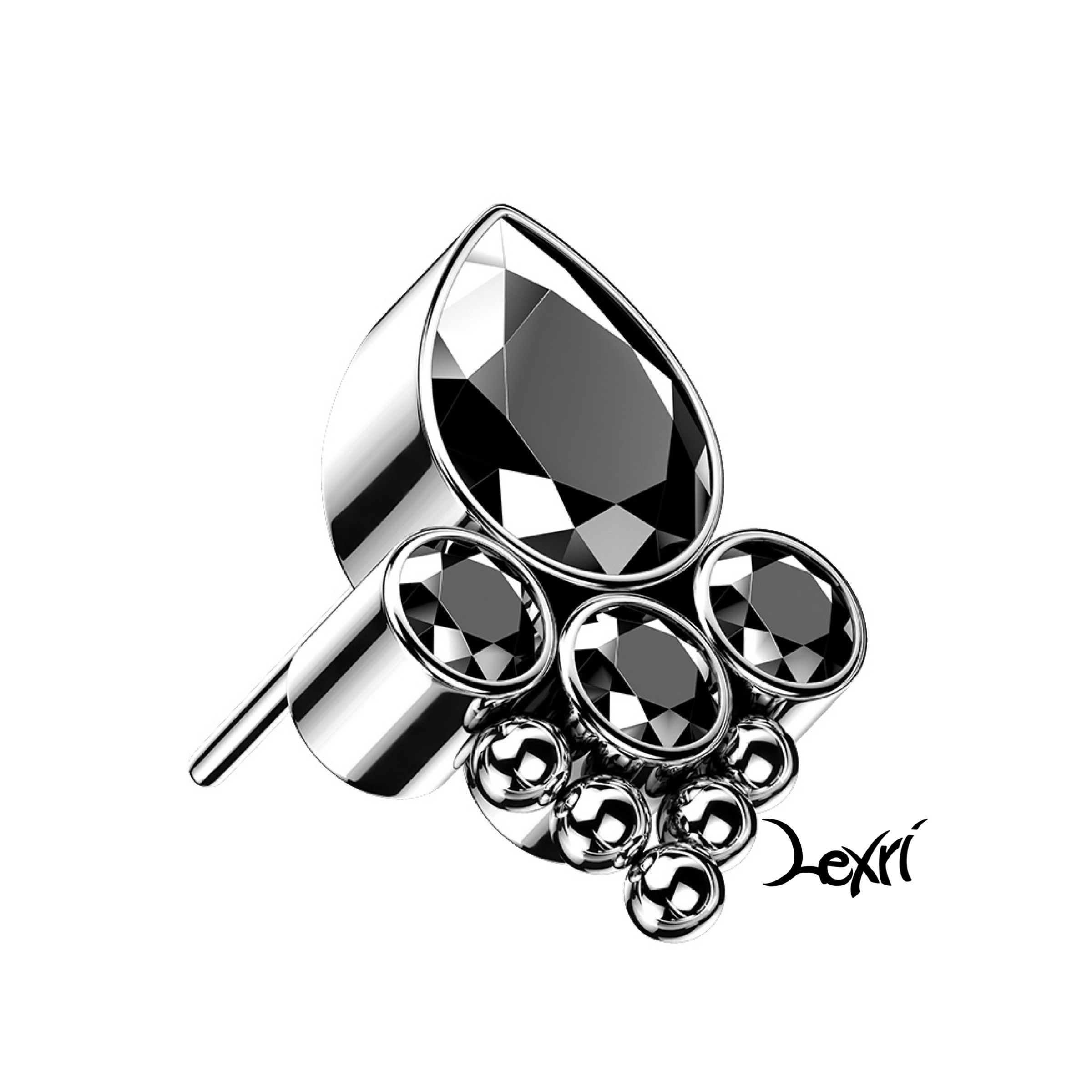 Black Implant Grade Titanium Threadless Black Push In Top Only