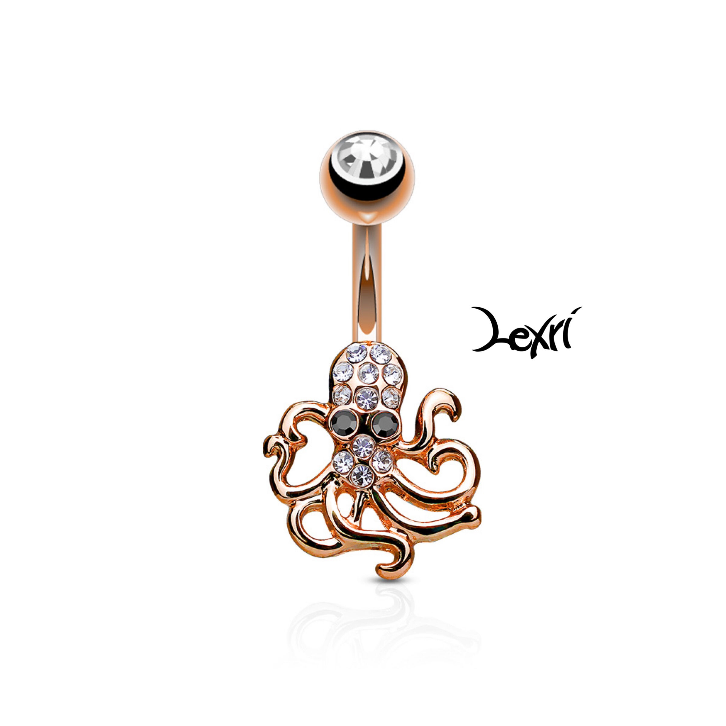 Rose Gold Octopus Belly Button Navel Ring