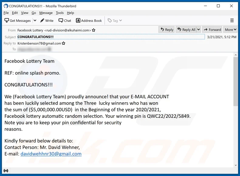 Lottery Phishing