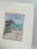 Ibiza Embroidered Postcard