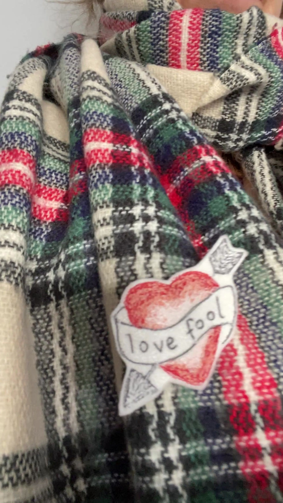 Thumbnail: Embroidered Heart Brooch