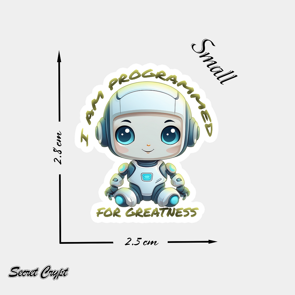 Thumbnail: Programmed for Greatness Robot Affirmation Stickers #1
