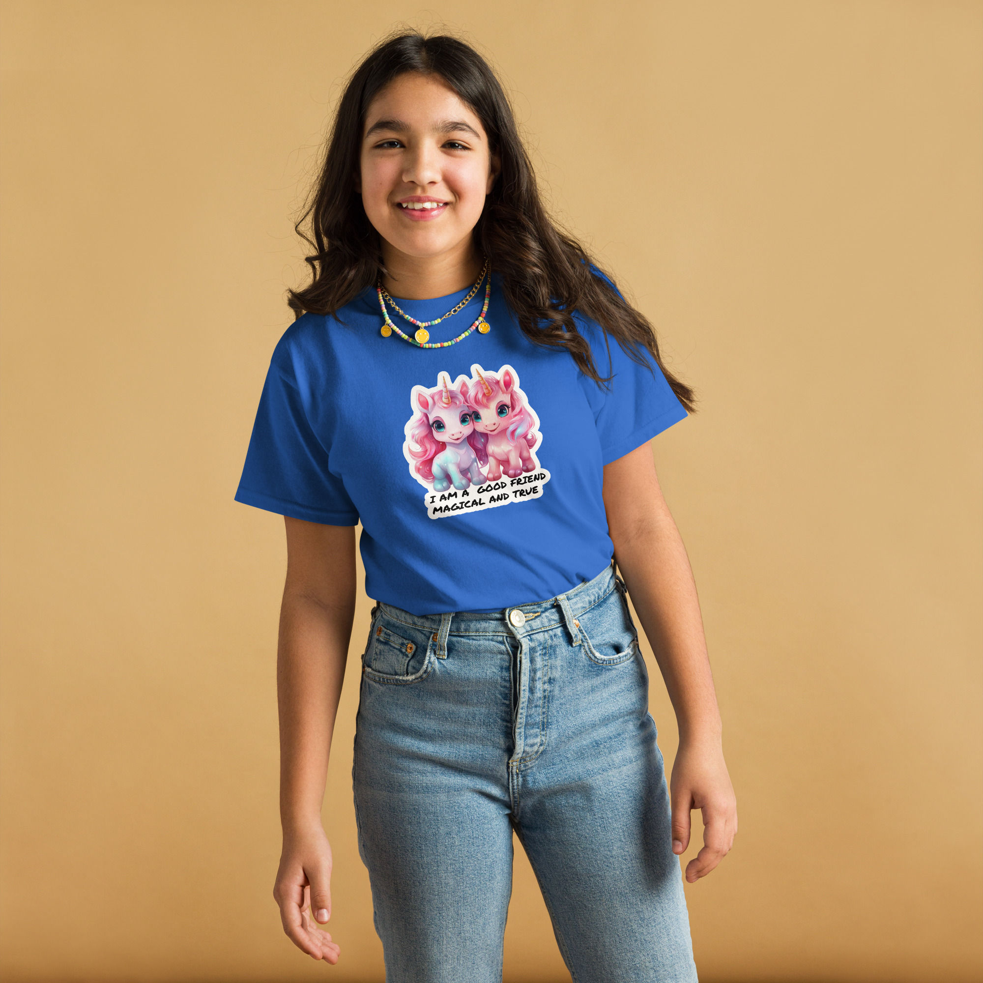 Youth Classic Tee True Friend Unicorn Affirmation T-shirt #9