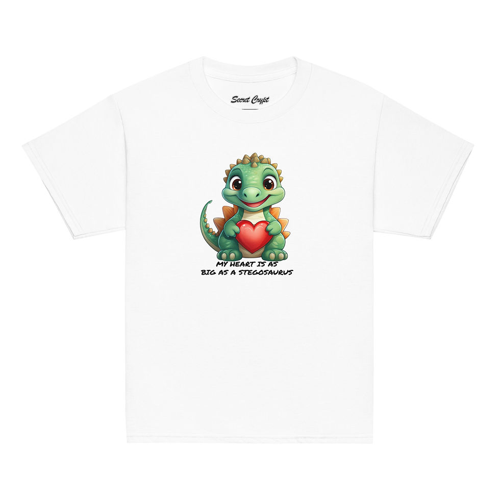Thumbnail: Youth Classic Tee Stego Heart Stella Dino Affirmation T-shirt #3