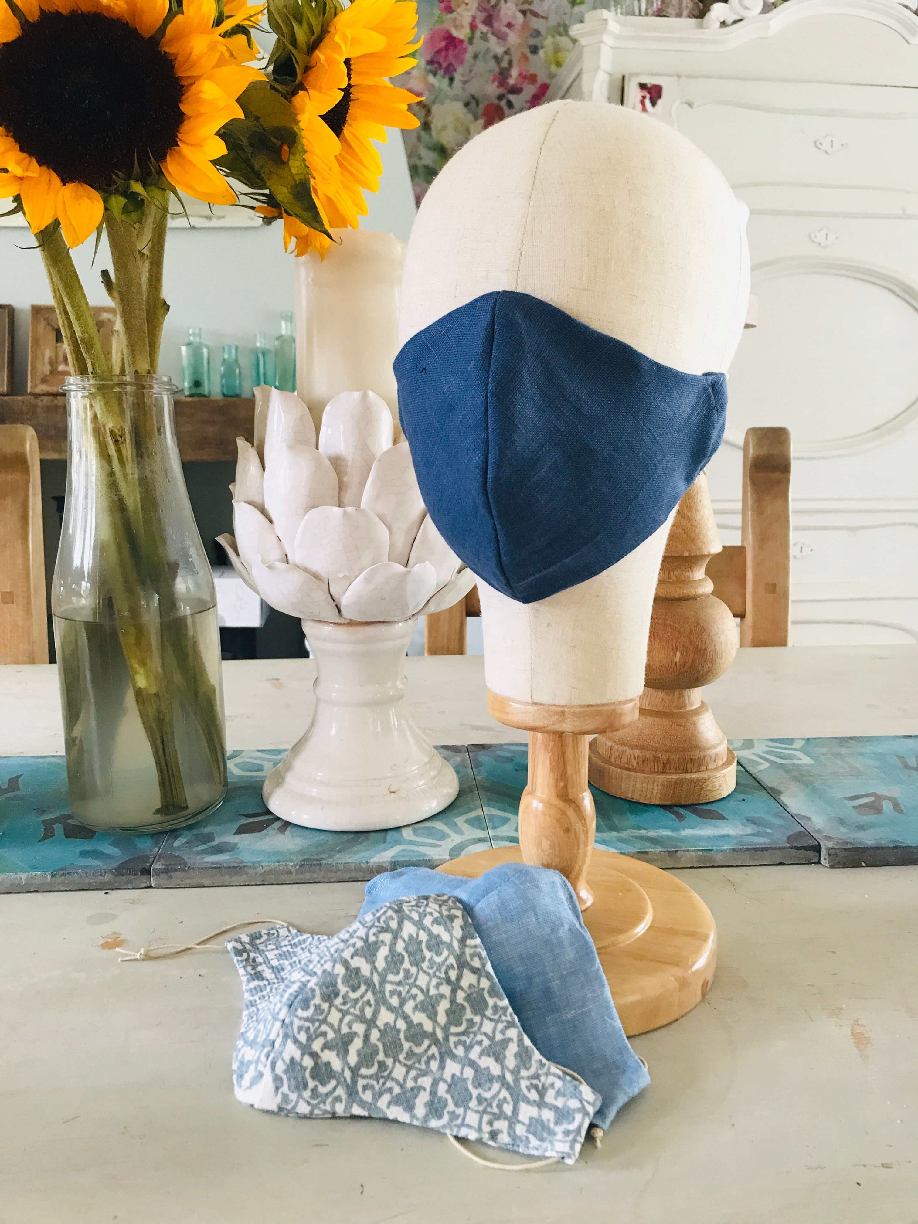 100 % Linen face coverings for all the family