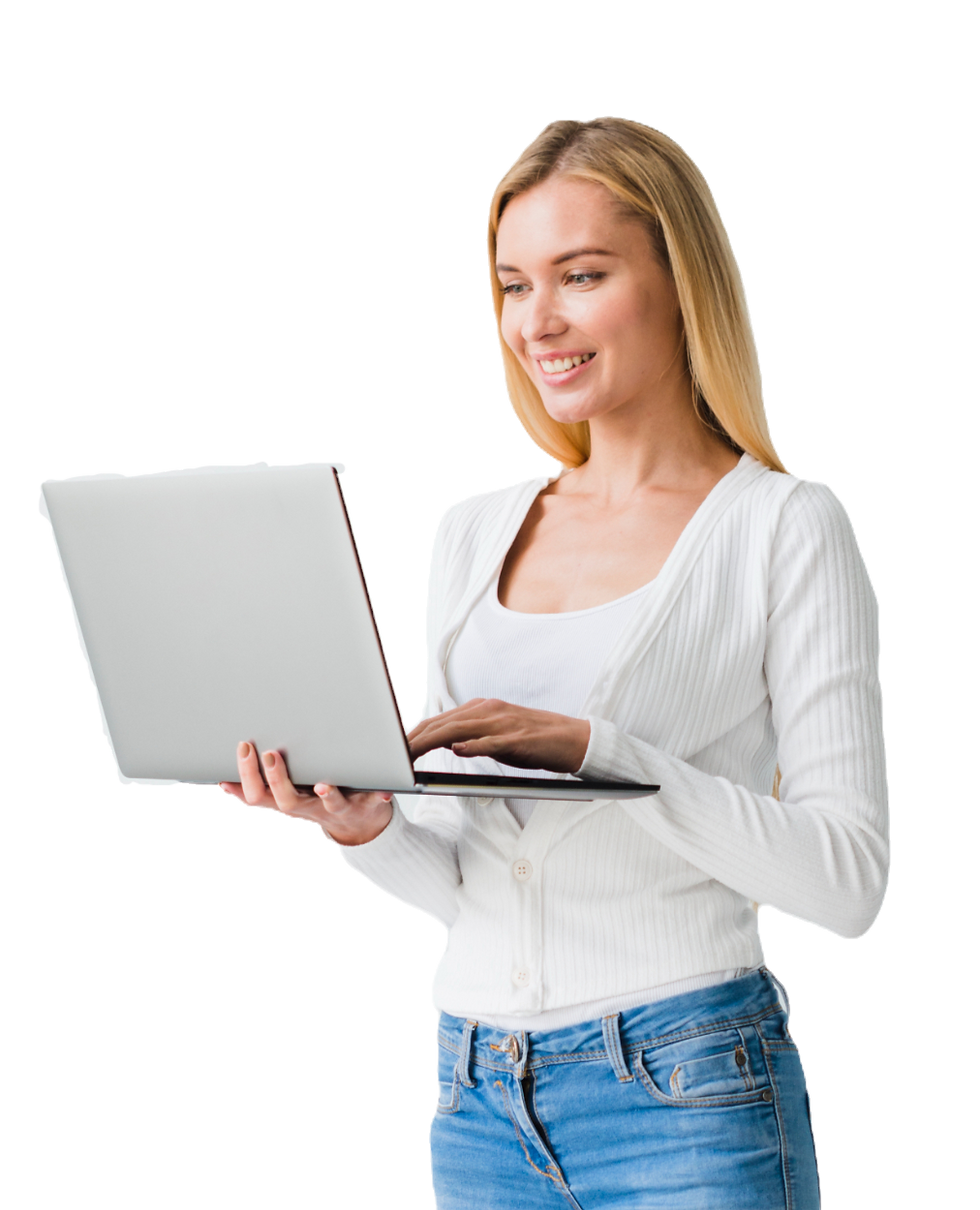 female working on laptop