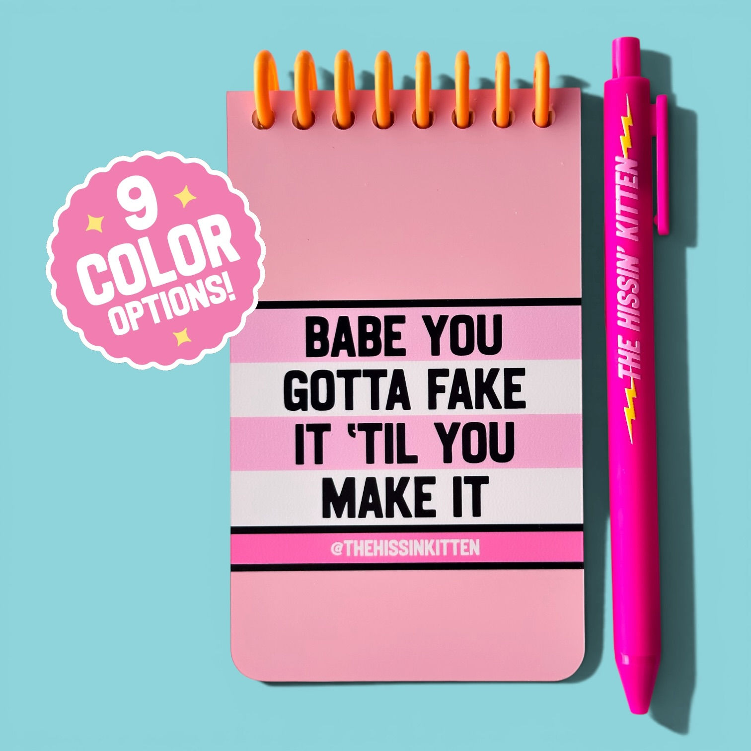 BABE YOU GOTTA FAKE IT 'TIL YOU MAKE IT - Letter Board Notebook and Pen Set