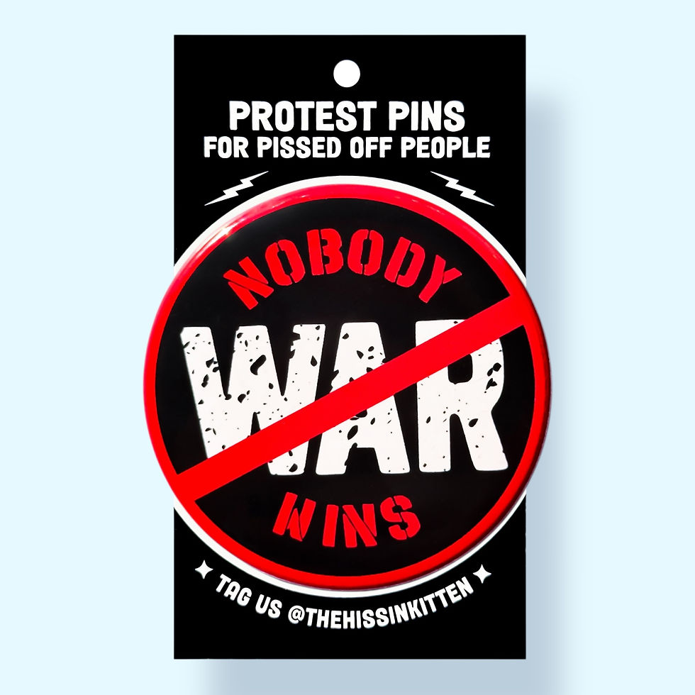 Thumbnail: NO WAR / Nobody Wins (Pinback Button or Button)