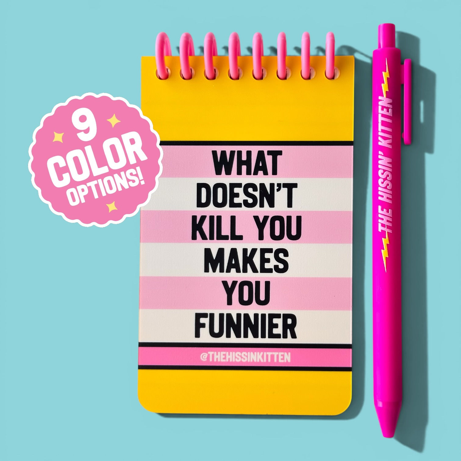 WHAT DOESN'T KILL YOU MAKES YOU FUNNIER - Letter Board Notebook and Pen Set