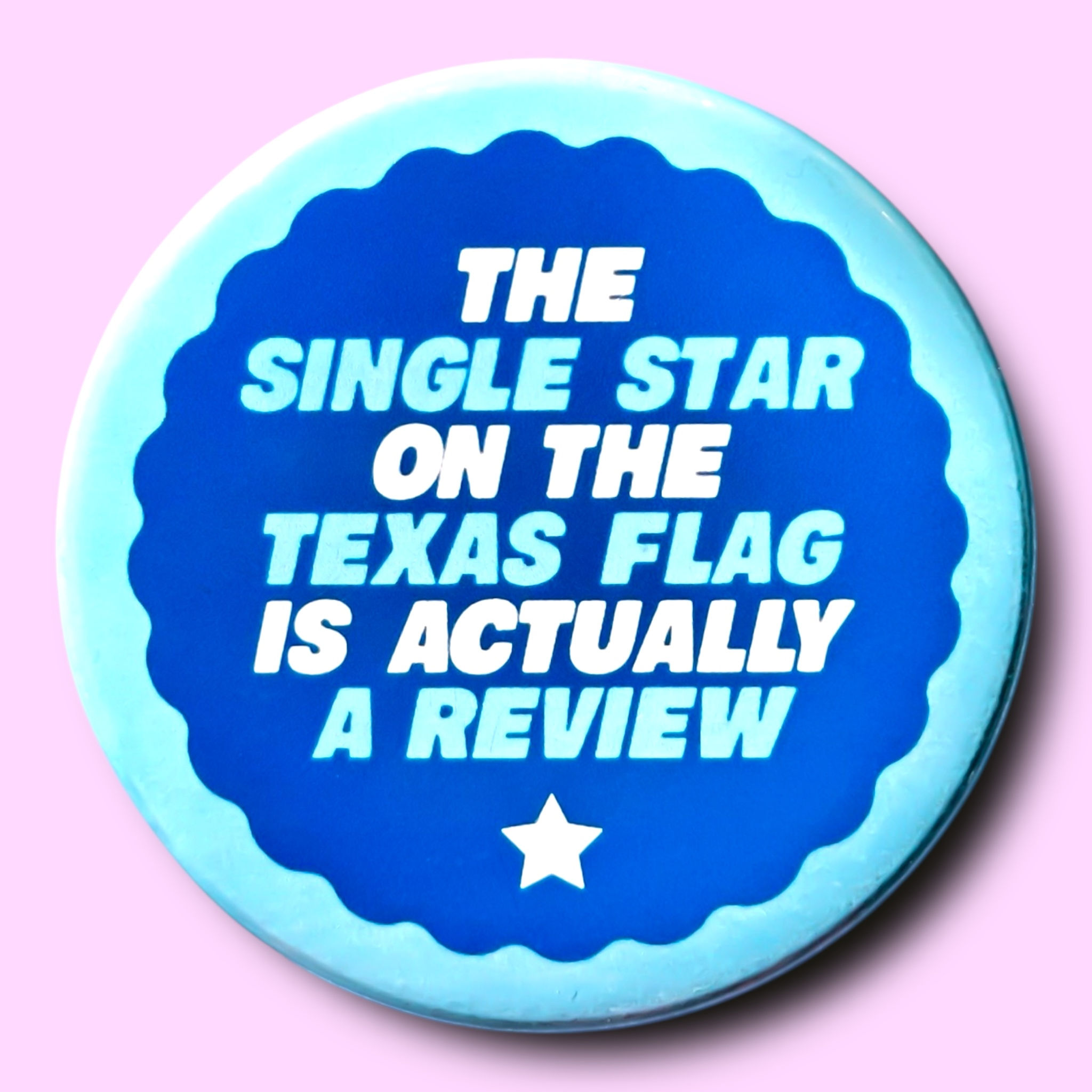 The Single Star on the Texas Flag is Actually a Review (Button or Button)