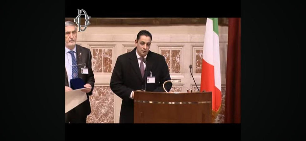 تكريم الإمام الرفاعى فى البرلمان الإيطالي