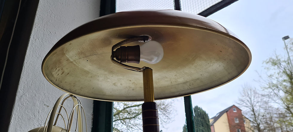 Miniaturbild: alte Tischlampe Metall/ Bakelit goldfarben