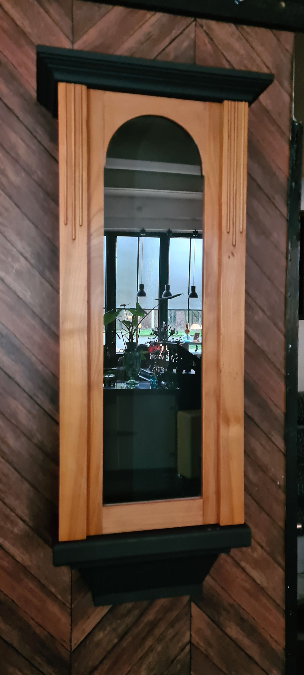 Miniaturbild: kleine alte Wand-Holzvitrine zierlich Vintage