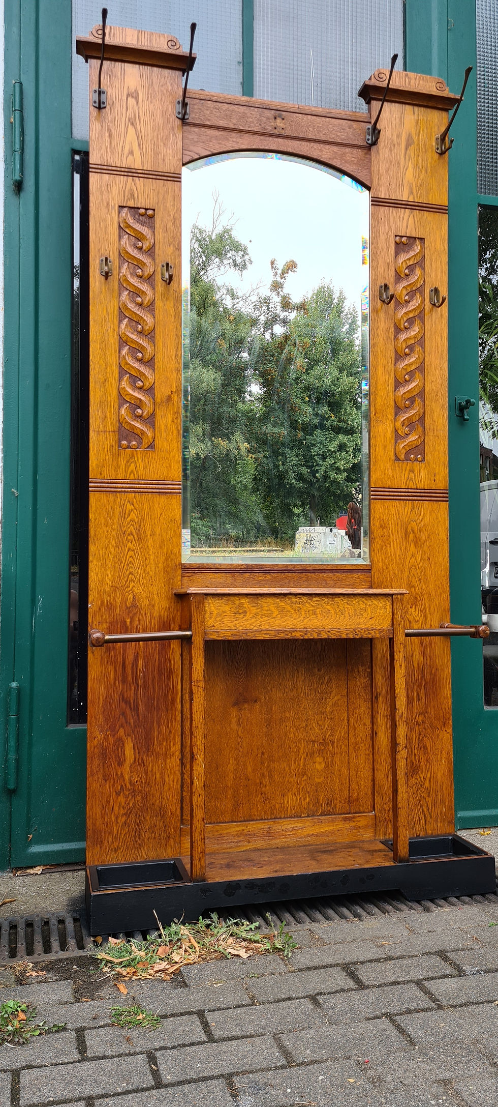 Miniaturbild: alte Garderobe Art Deco mit Facetten Spiegel Antik